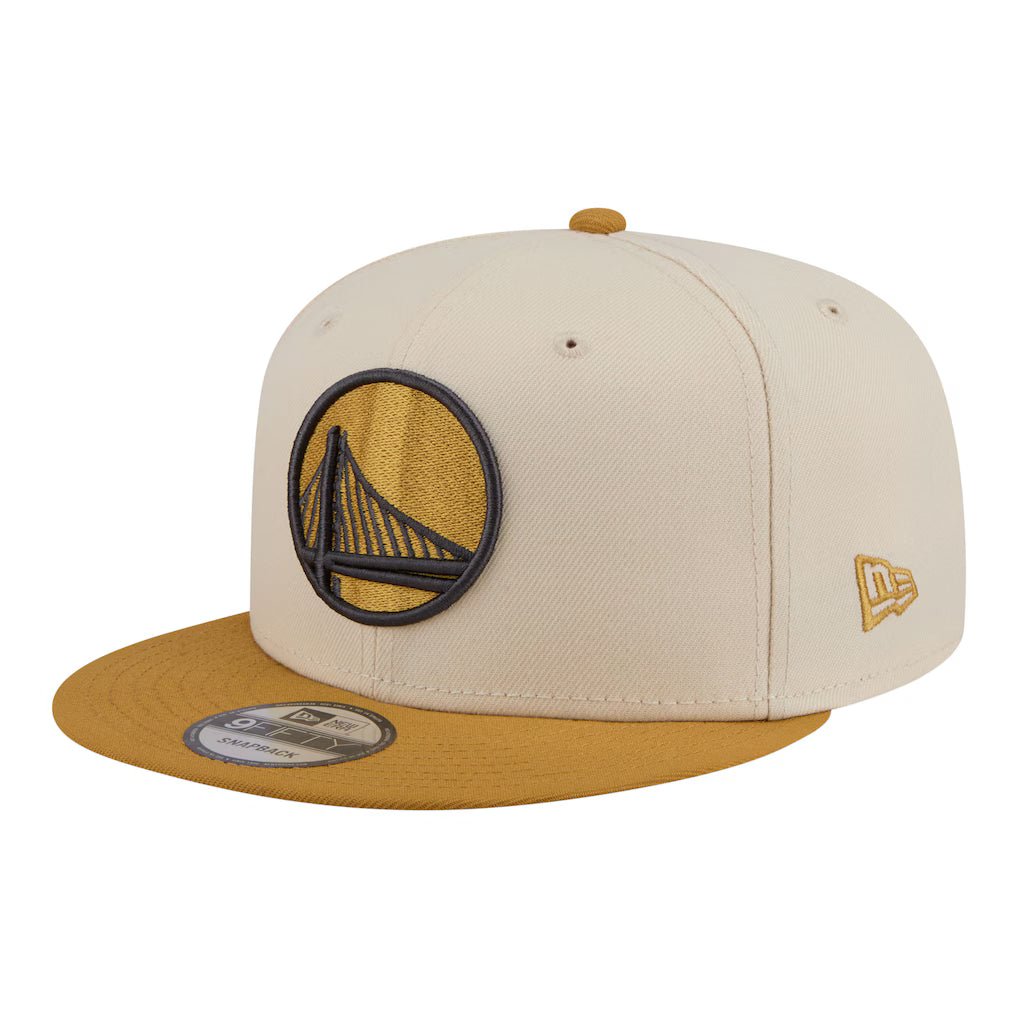 New Era Golden State Warriors Two-Tone Color Pack 9FIFTY Snapback Hat - Cream/Tan