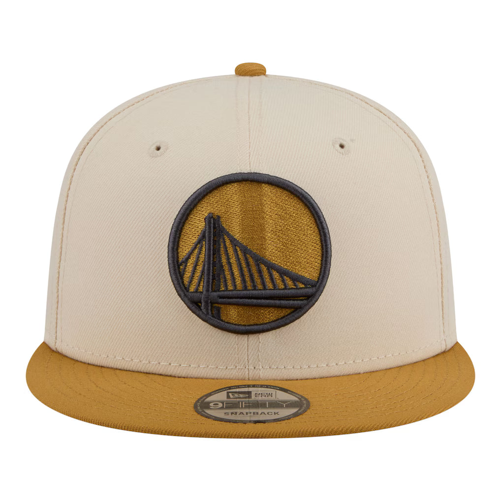 New Era Golden State Warriors Two-Tone Color Pack 9FIFTY Snapback Hat - Cream/Tan
