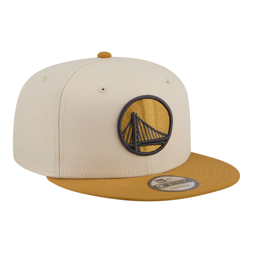 New Era Golden State Warriors Two-Tone Color Pack 9FIFTY Snapback Hat - Cream/Tan