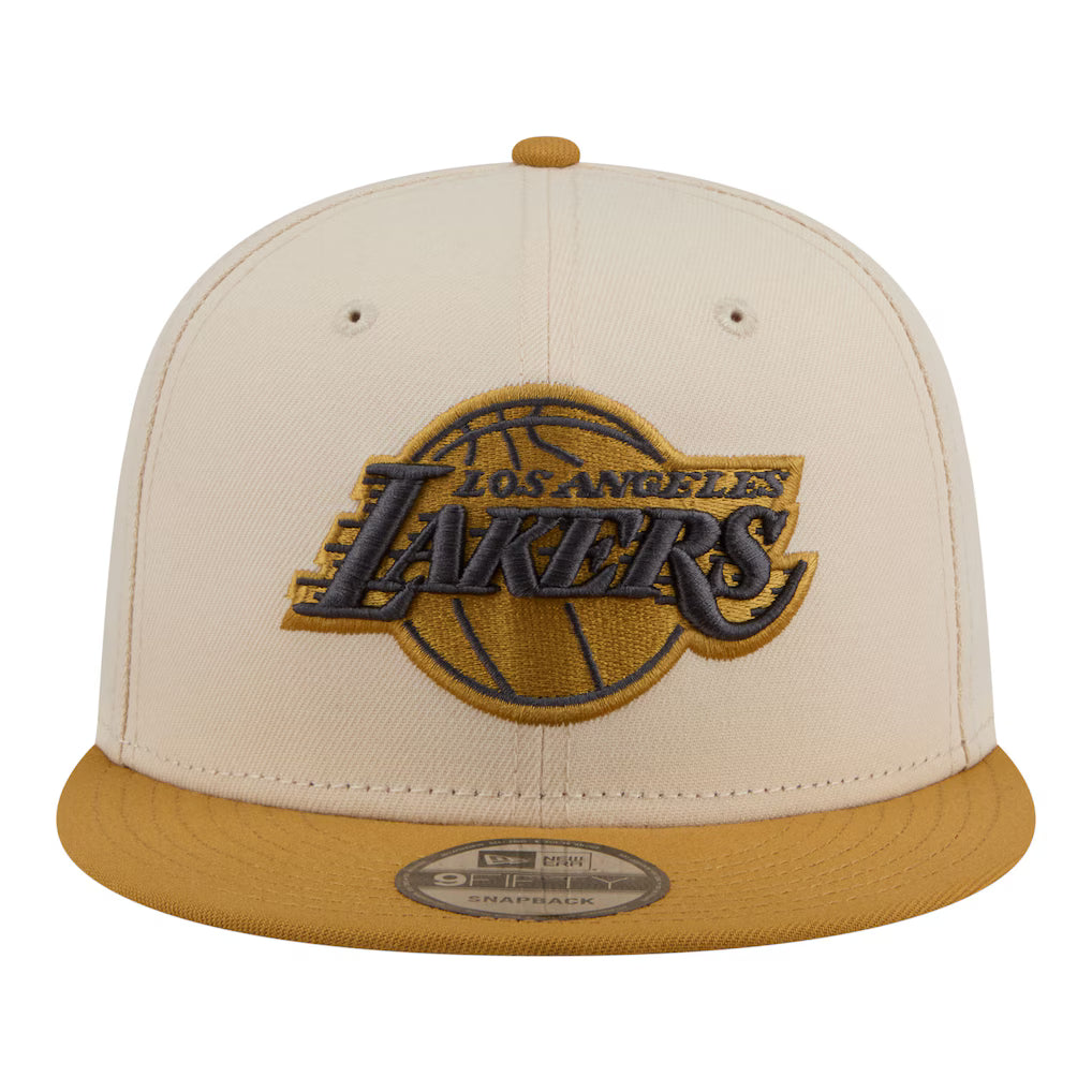 New Era Los Angeles Lakers Two-Tone Color Pack 9FIFTY Snapback Hat - Cream/Tan