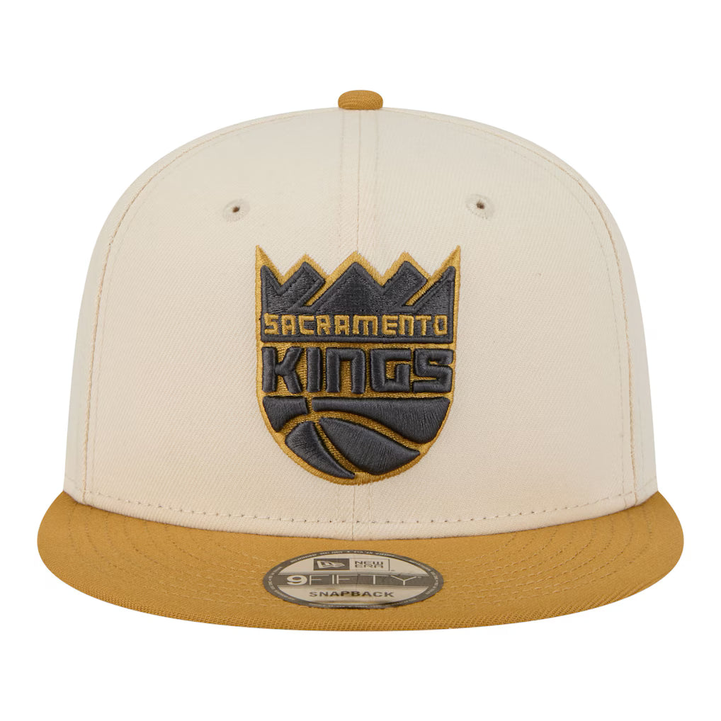 New Era Sacramento Kings Two-Tone Color Pack 9FIFTY Snapback Hat - Cream/Tan