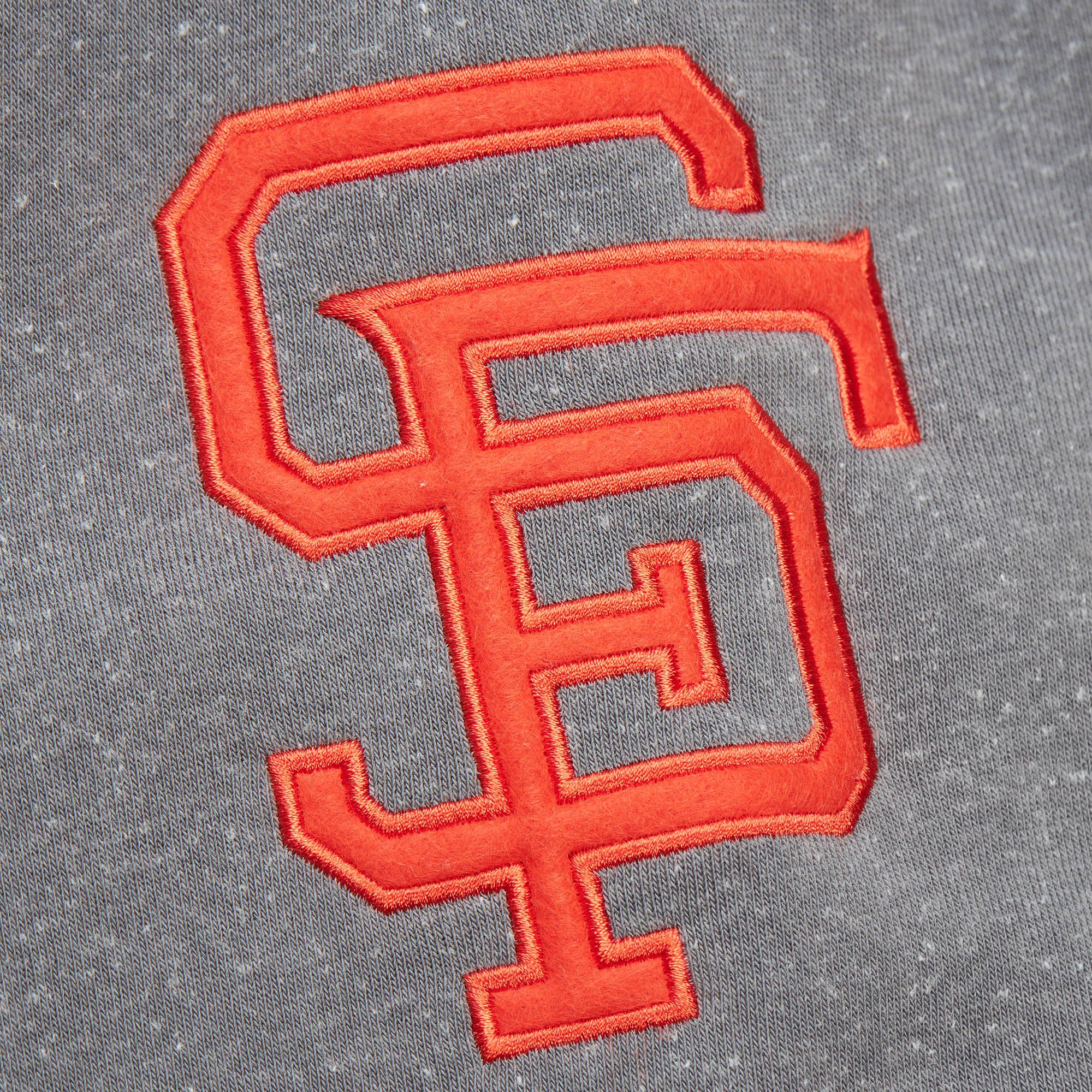 Mitchell & Ness San Francisco Giants Snow Washed Fleece Hoodie Vintage Logo-Grey