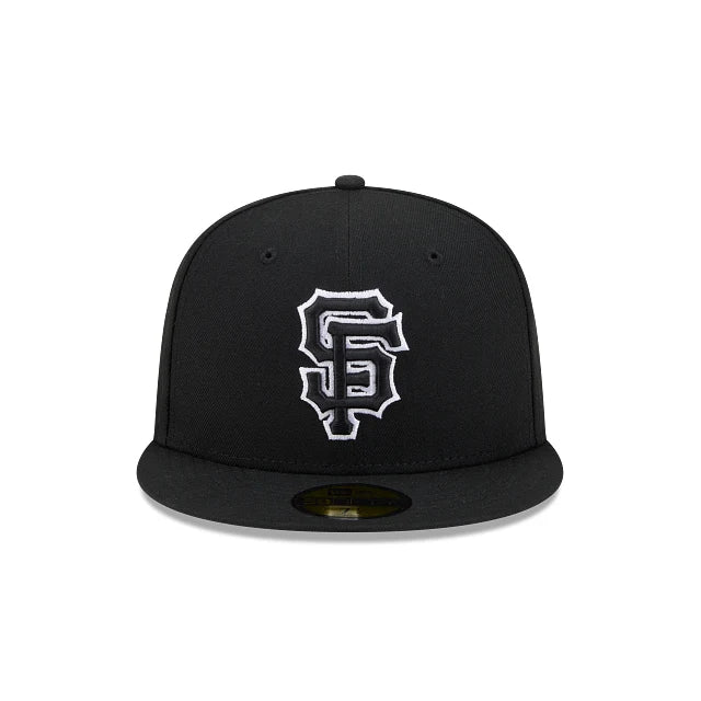 San Francisco Giants Black On Black White Outline 59Fifty Color Basic Fitted