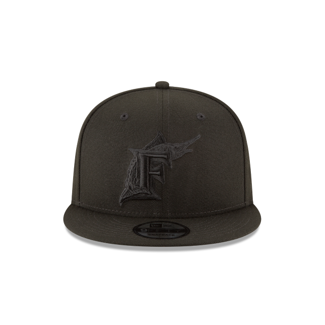New Era Florida Marlins Basic 9FIFTY Snapback-Black on black