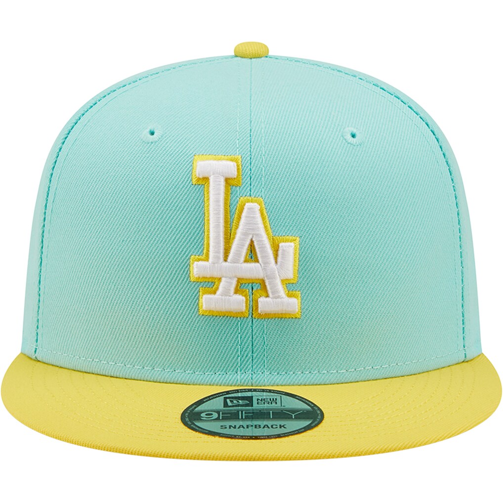 New Era Los Angeles Dodgers Color Pack Two-Tone 9FIFTY Snapback Hat-Turquoise/Yellow