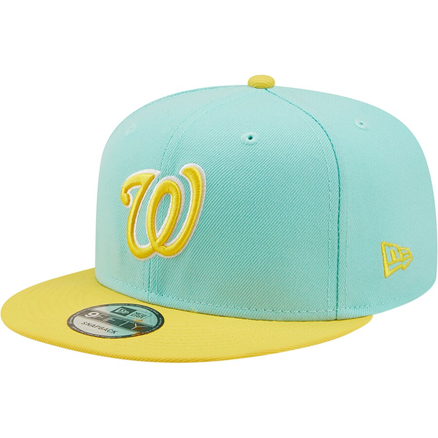 New Era Washington Nationals 2-Tone Color Pack 9FIFTY Snapback Hat-Turquoise/Yellow