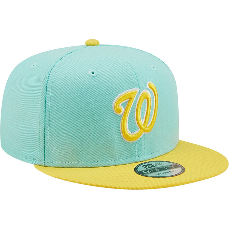 New Era Washington Nationals 2-Tone Color Pack 9FIFTY Snapback Hat-Turquoise/Yellow