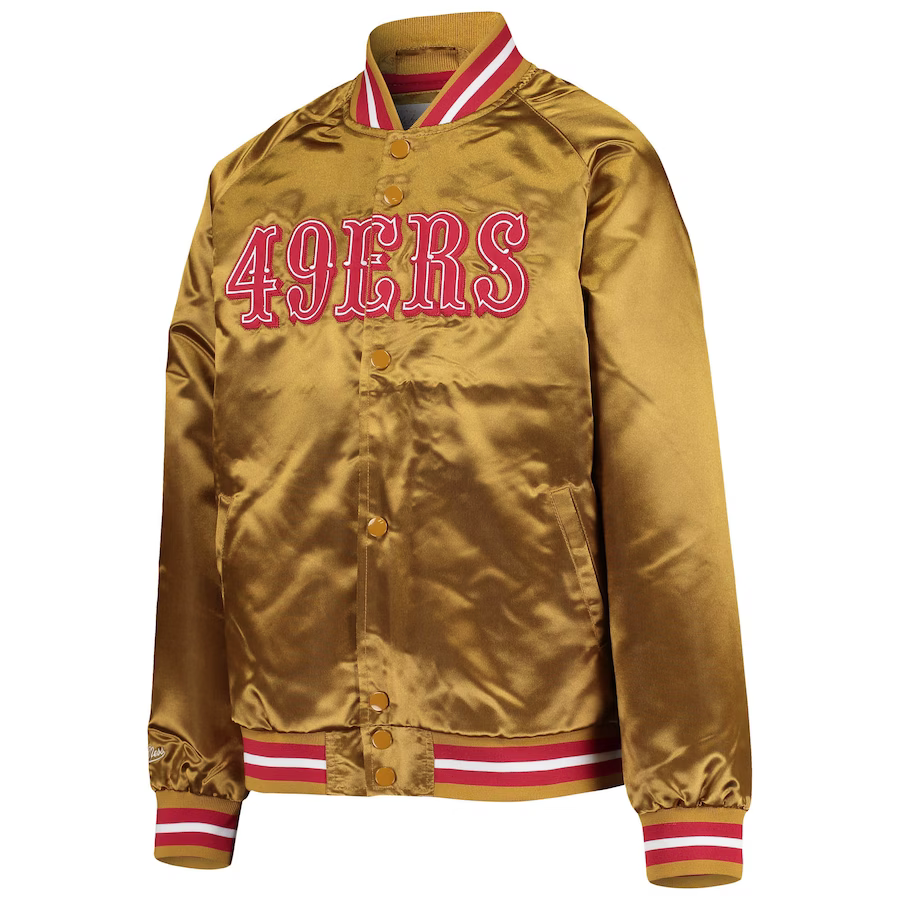 Mitchell & Ness Toddler San Francisco 49ers Lightweight Satin Raglan Full-Snap Jacket-Gold