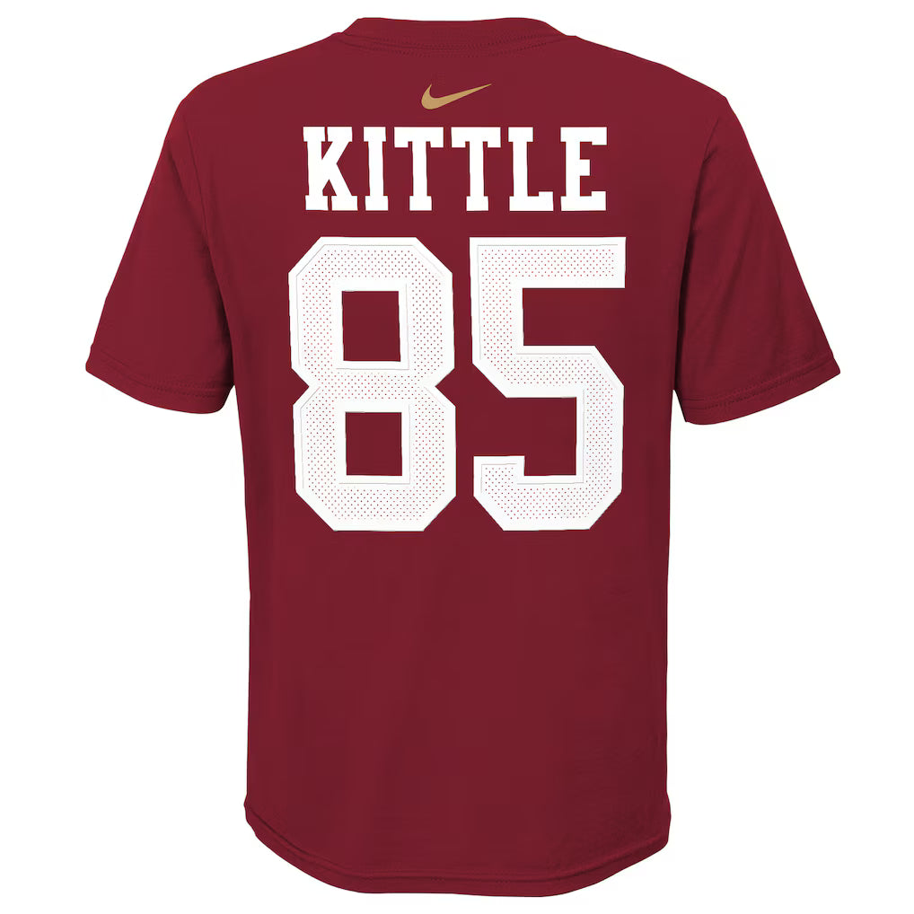 Nike Youth San Francisco 49ers Logo George Kittle Player Name & Number T-Shirt