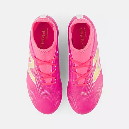 New Balance Kid's Tekela Team Low Jnr FG V5-Heat Pink/Metallic Gold