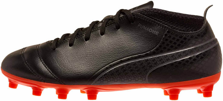 Puma Men's One 17.4 FG - Black/Shocking Orange