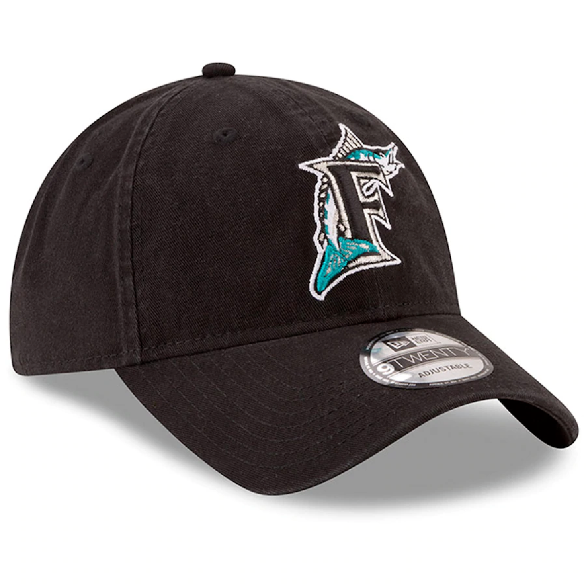 Florida Marlins New Era Black Cooperstown Collection Core Classic Replica 9TWENTY Adjustable Hat