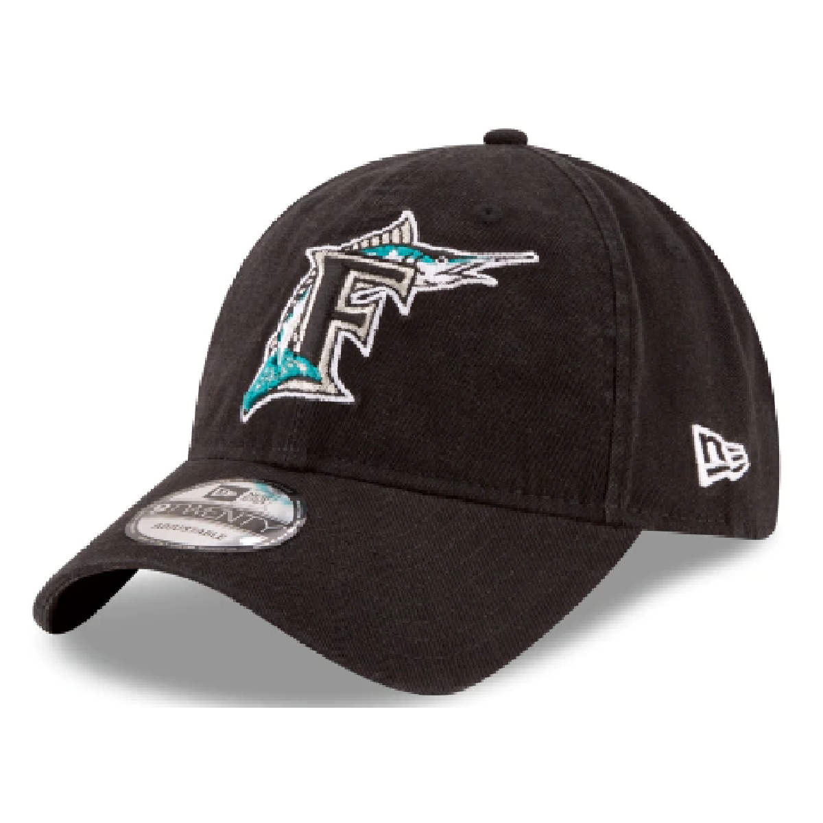 Florida Marlins New Era Black Cooperstown Collection Core Classic Replica 9TWENTY Adjustable Hat