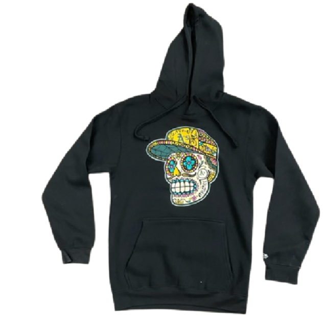 NEW ERA OAKLAND ATHLETICS SUGAR SKULL HOODIE-BLACK