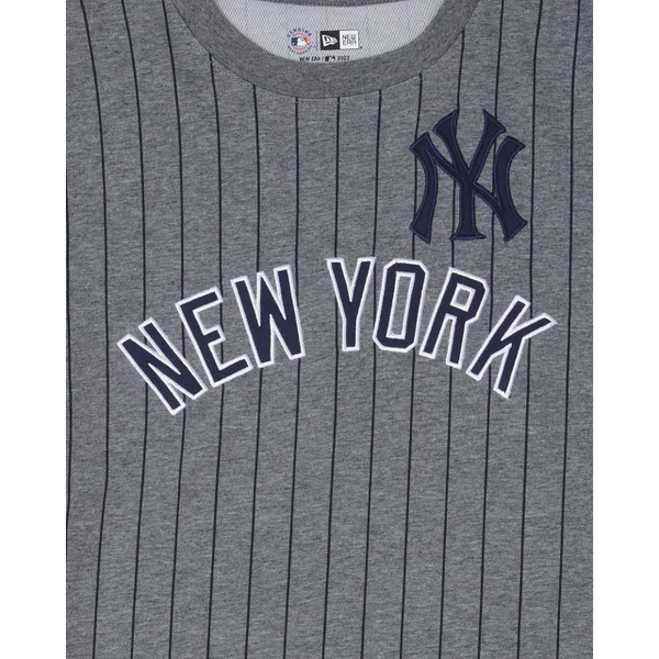 New Era New York Yankees Striped Gray T-Shirt-Grey