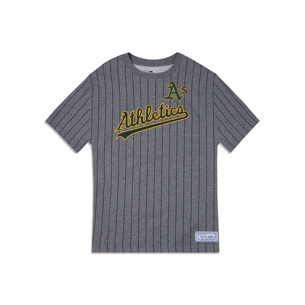 New Era Oakland Athletics Striped Gray T-Shirt-Grey