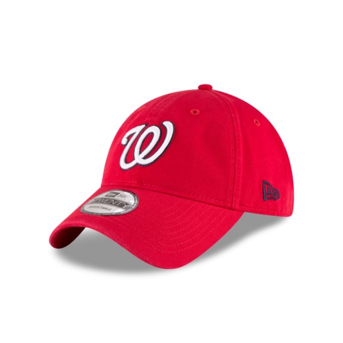 Washington Nationals New Era Navy Core Classic 9TWENTY Adjustable Hat-RED