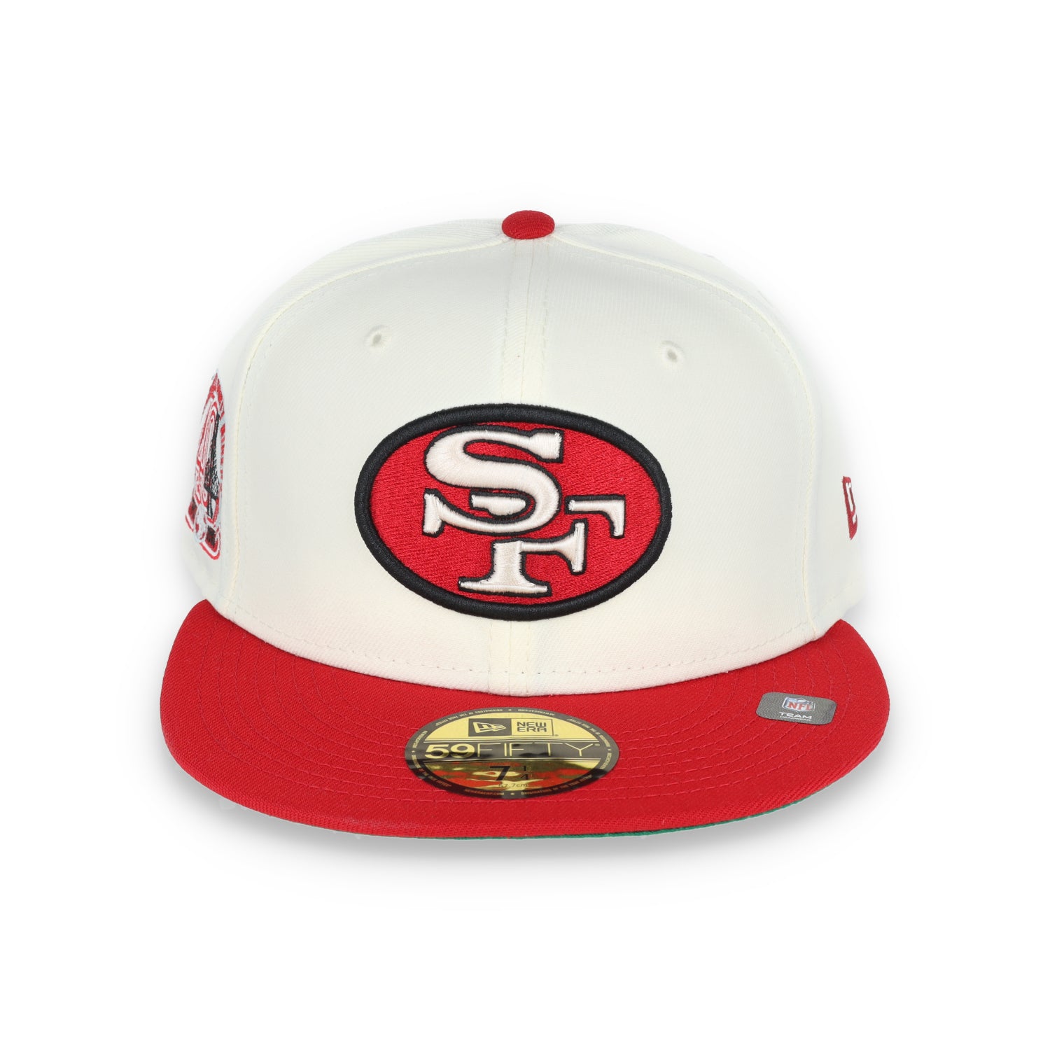 NEW ERA SAN FRANCISCO 49ERS 40TH ANNIVERSARY SIDE PATCH 59FIFTY FITTED HAT-CHROME/RED