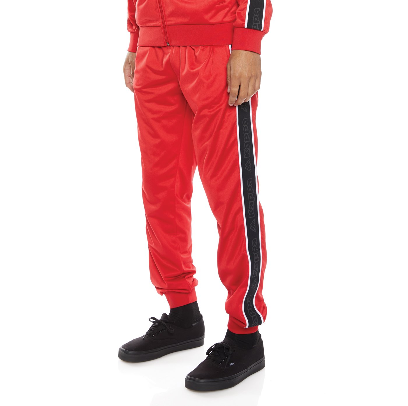 KAPPA LOGO TAPE ALIC 2 TRACKPANTS - RED BLACK GREY