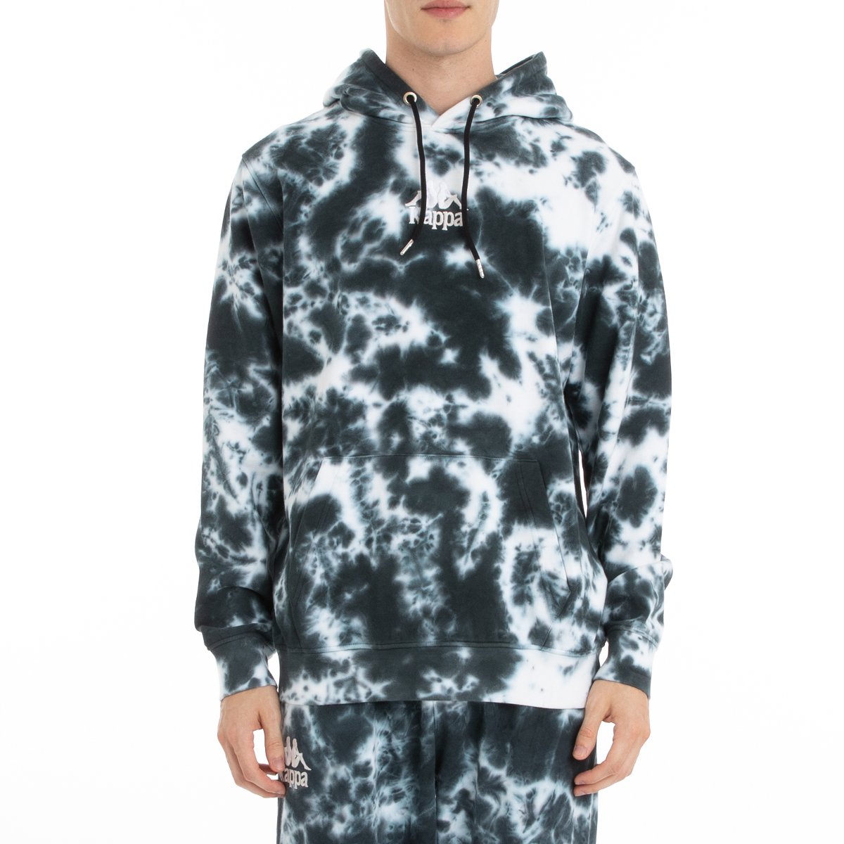 KAPPA AUTHENTIC DERTUC 2 PULLOVER HOODIE-BLACK/WHITE