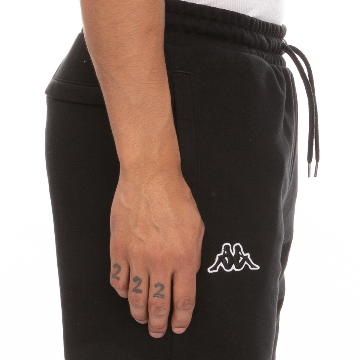 KAPPA LOGO FLEECE MABOK SHORTS - BLACK