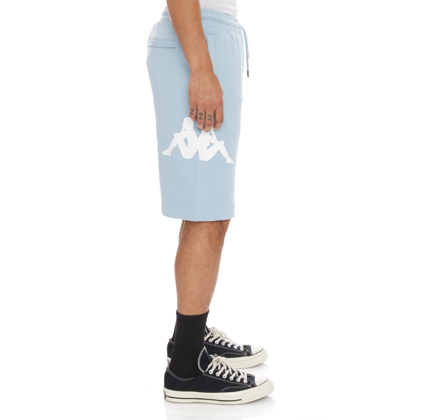 KAPPA AUTHENTIC SANGONE SHORTS - BABY BLUE WHITE