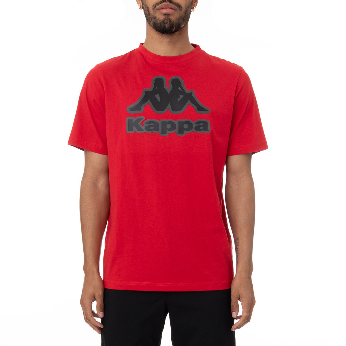 Kappa Men's Authentic Logo Bant T-Shirt - RED