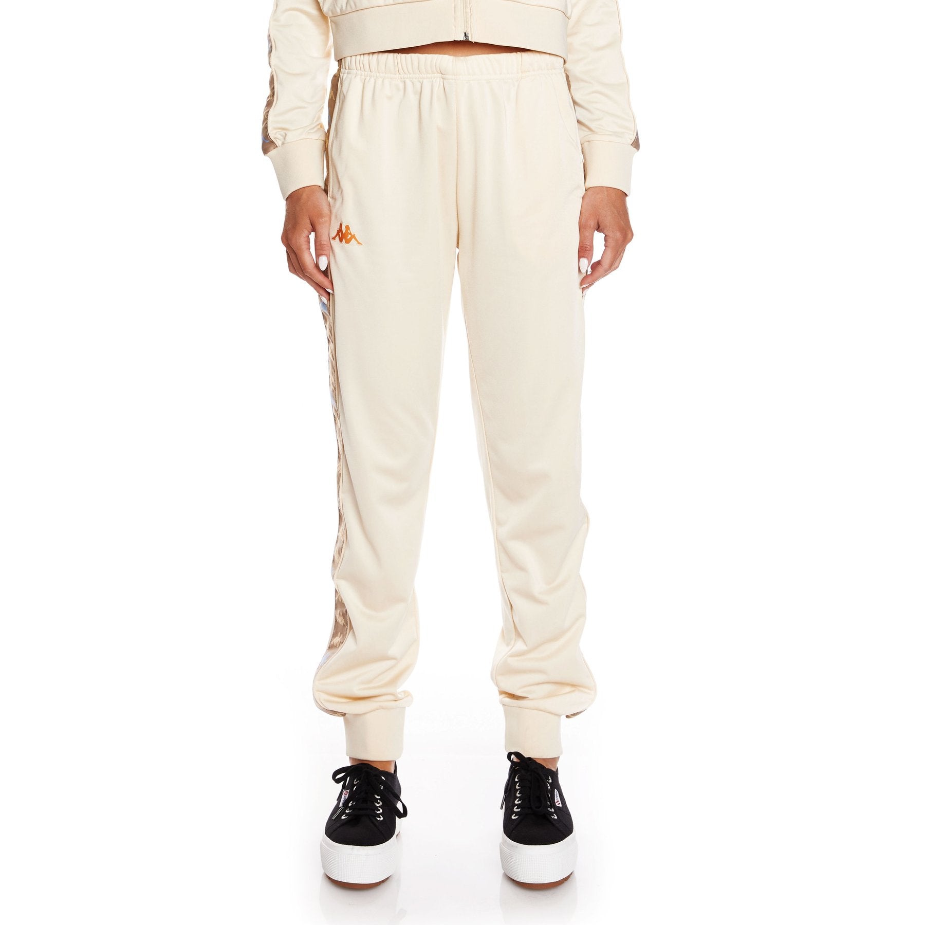 KAPPA WOMENS 222 BANDA WRASTORY TRACKPANTS - BEIGE