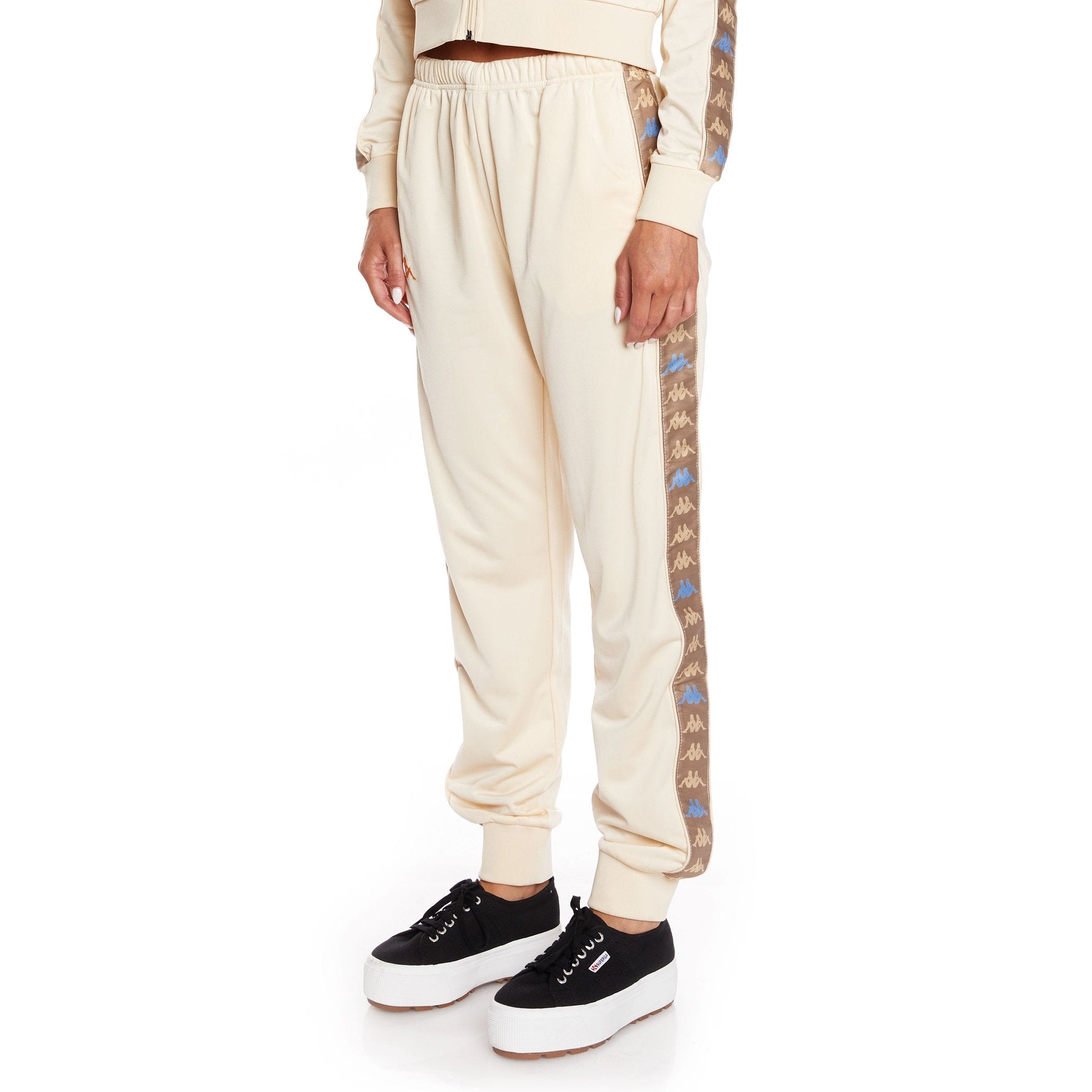 KAPPA WOMENS 222 BANDA WRASTORY TRACKPANTS - BEIGE
