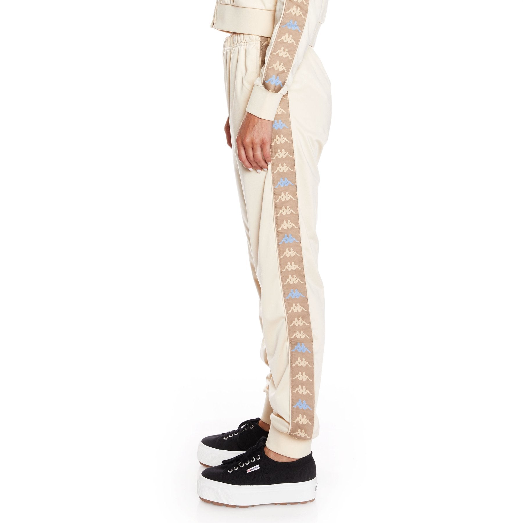 KAPPA WOMENS 222 BANDA WRASTORY TRACKPANTS - BEIGE