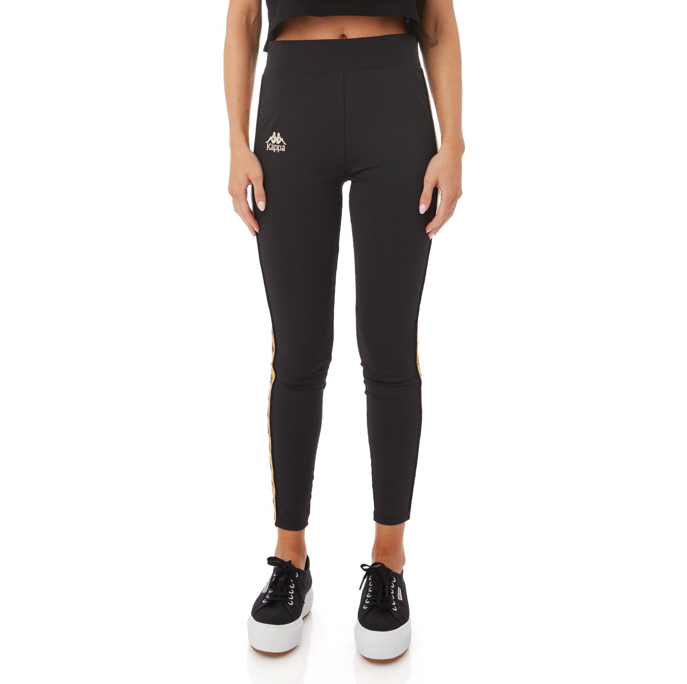 KAPPA WOMENS 222 BANDA BARTES LEGGINGS - BLACK