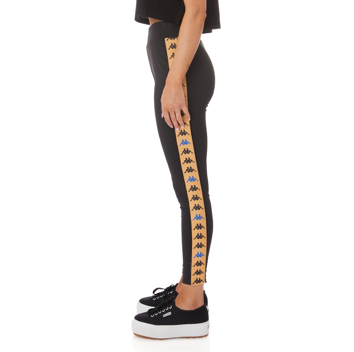 KAPPA WOMENS 222 BANDA BARTES LEGGINGS - BLACK