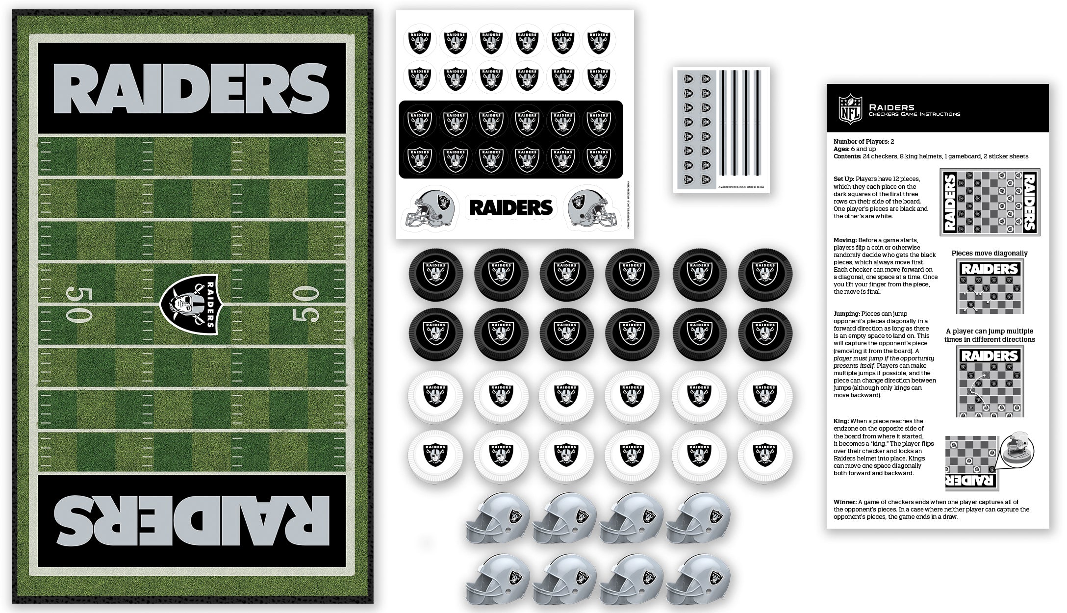 LAS VEGAS RAIDERS CHECKERS BOARD GAME