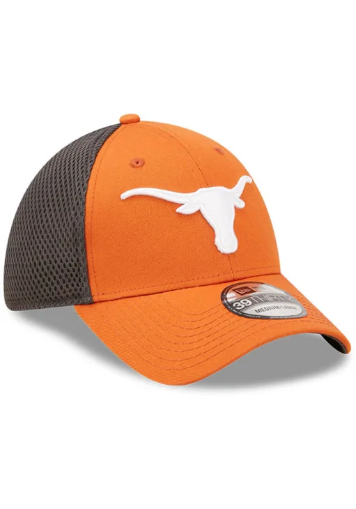 NEW ERA TEXAS LONGHORNS MENS BURNT ORANGE TEAM NEO 39THIRTY FLEX HAT