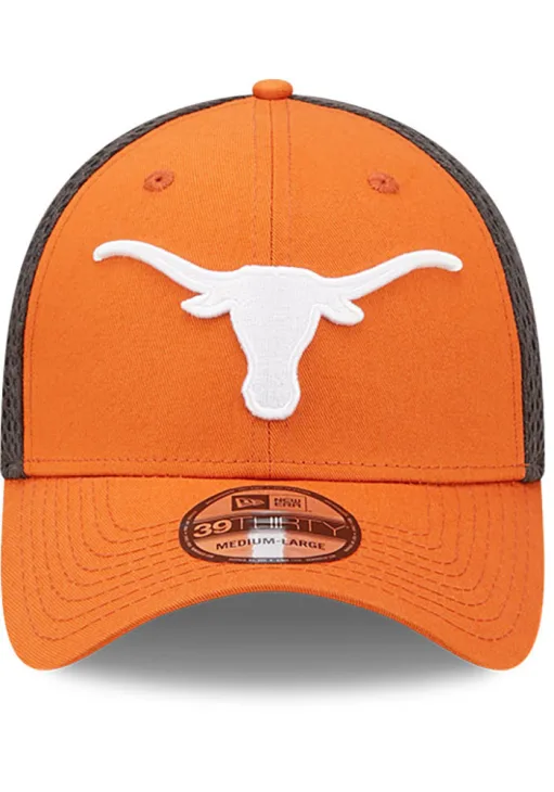 NEW ERA TEXAS LONGHORNS MENS BURNT ORANGE TEAM NEO 39THIRTY FLEX HAT