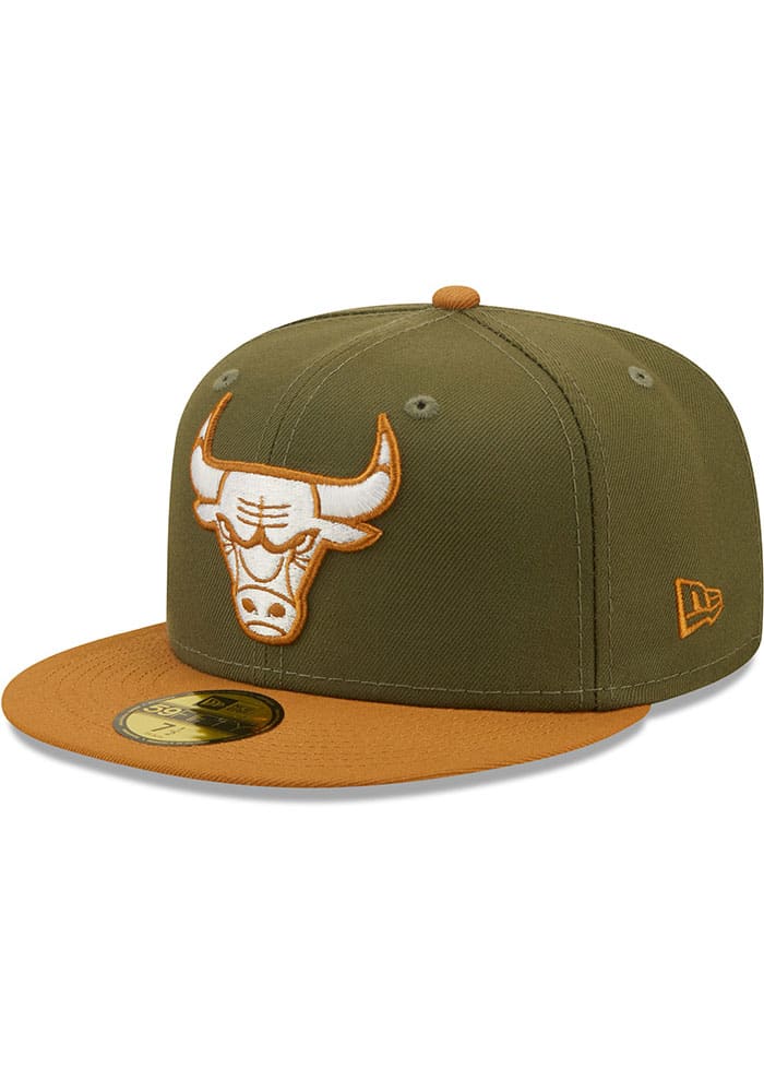 New Era Chicago Bulls Two-Tone Color Pack 9FIFTY Snapback Hat-Olive/Brown