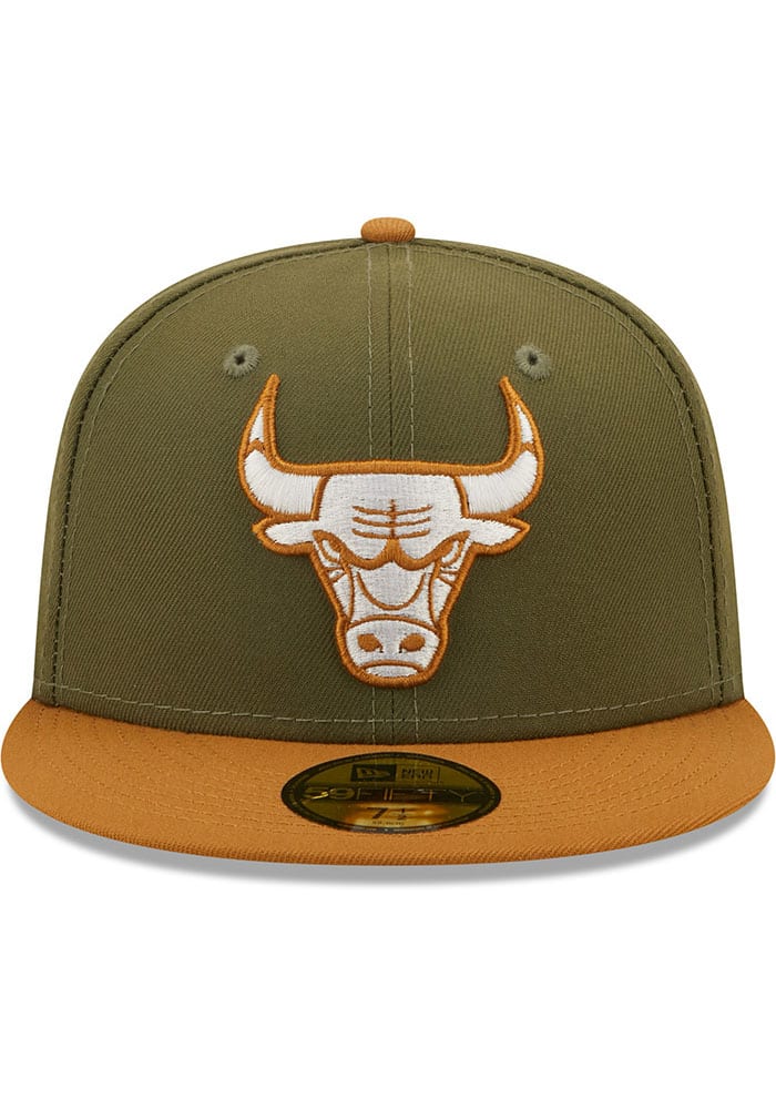 New Era Chicago Bulls Two-Tone Color Pack 9FIFTY Snapback Hat-Olive/Brown