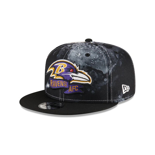 New Era Baltimore Ravens Ink Dye 9FIFTY Snapback Hat-Black