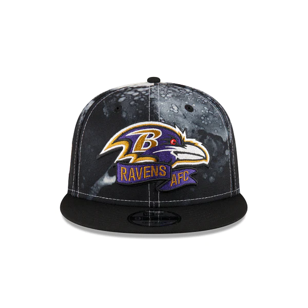 New Era Baltimore Ravens Ink Dye 9FIFTY Snapback Hat-Black