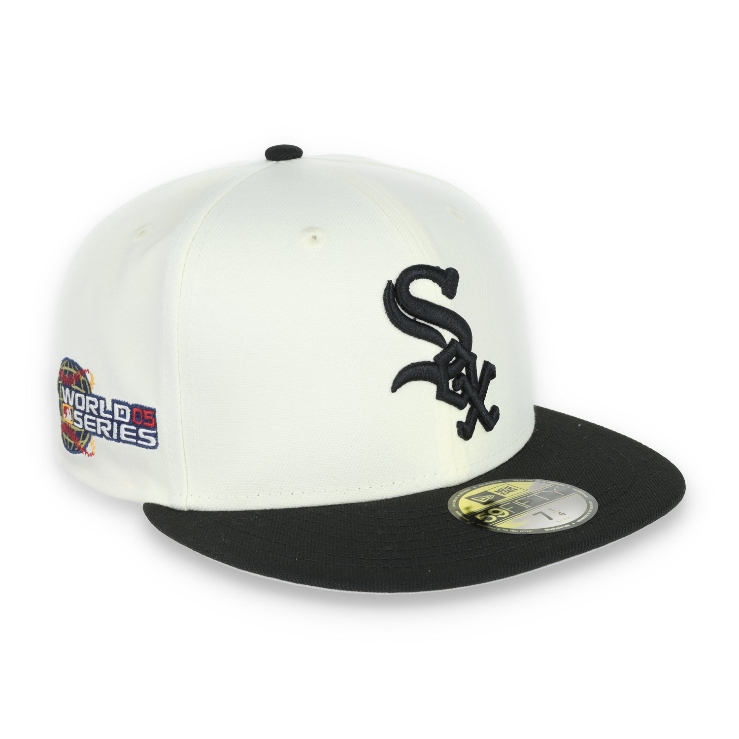 New Era Chicago White Sox Throwback 2005 World Series Side Patch 59FIFTY Fitted Ivory Hat