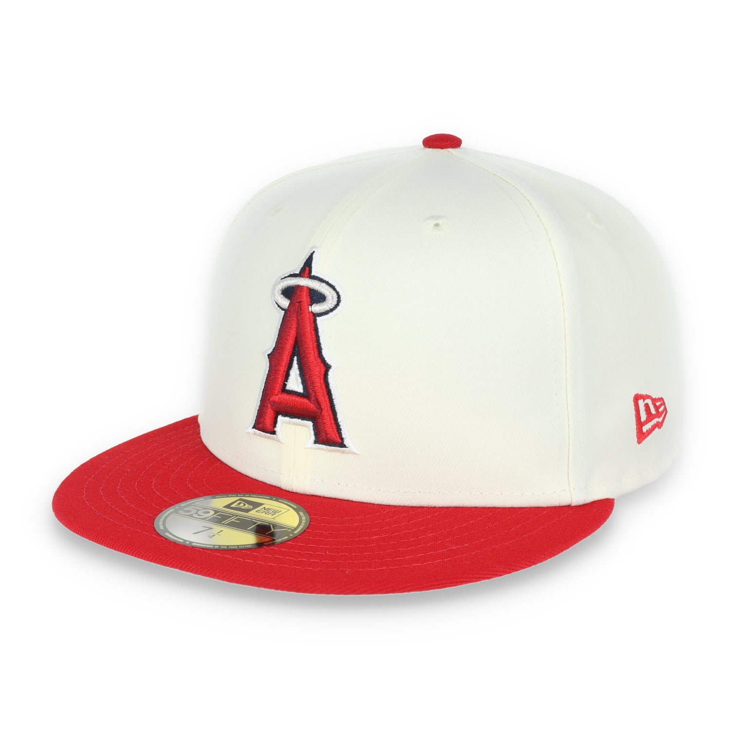 New Era Los Angeles Angels Throwback 2002 World Series Side Patch 59FIFTY Fitted Ivory Hat