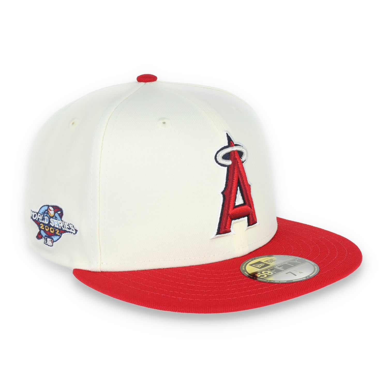 New Era Los Angeles Angels Throwback 2002 World Series Side Patch 59FIFTY Fitted Ivory Hat