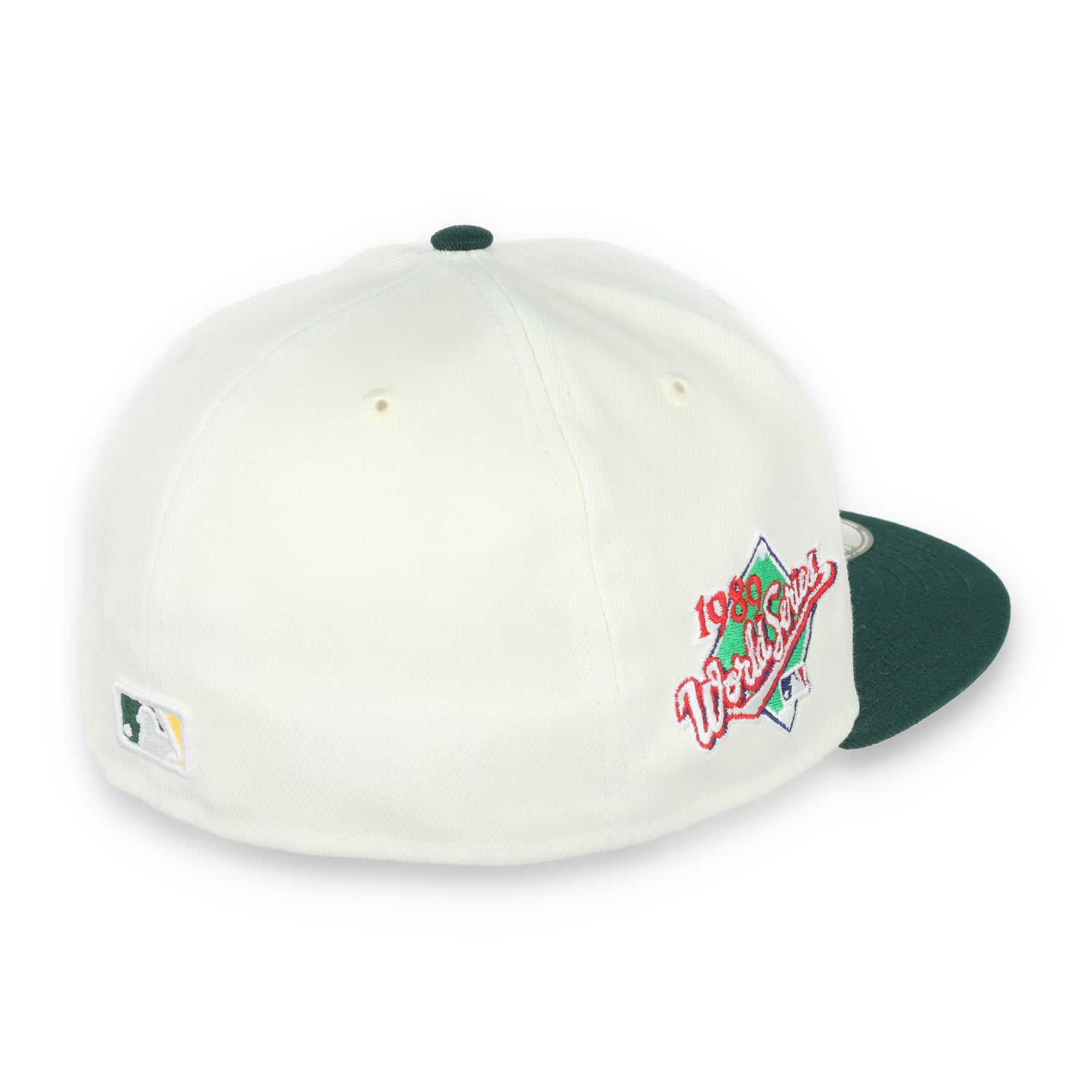 New Era Oakland Athletics Throwback 1989 World Series Patch 59FIFTY Fitted Ivory Hat
