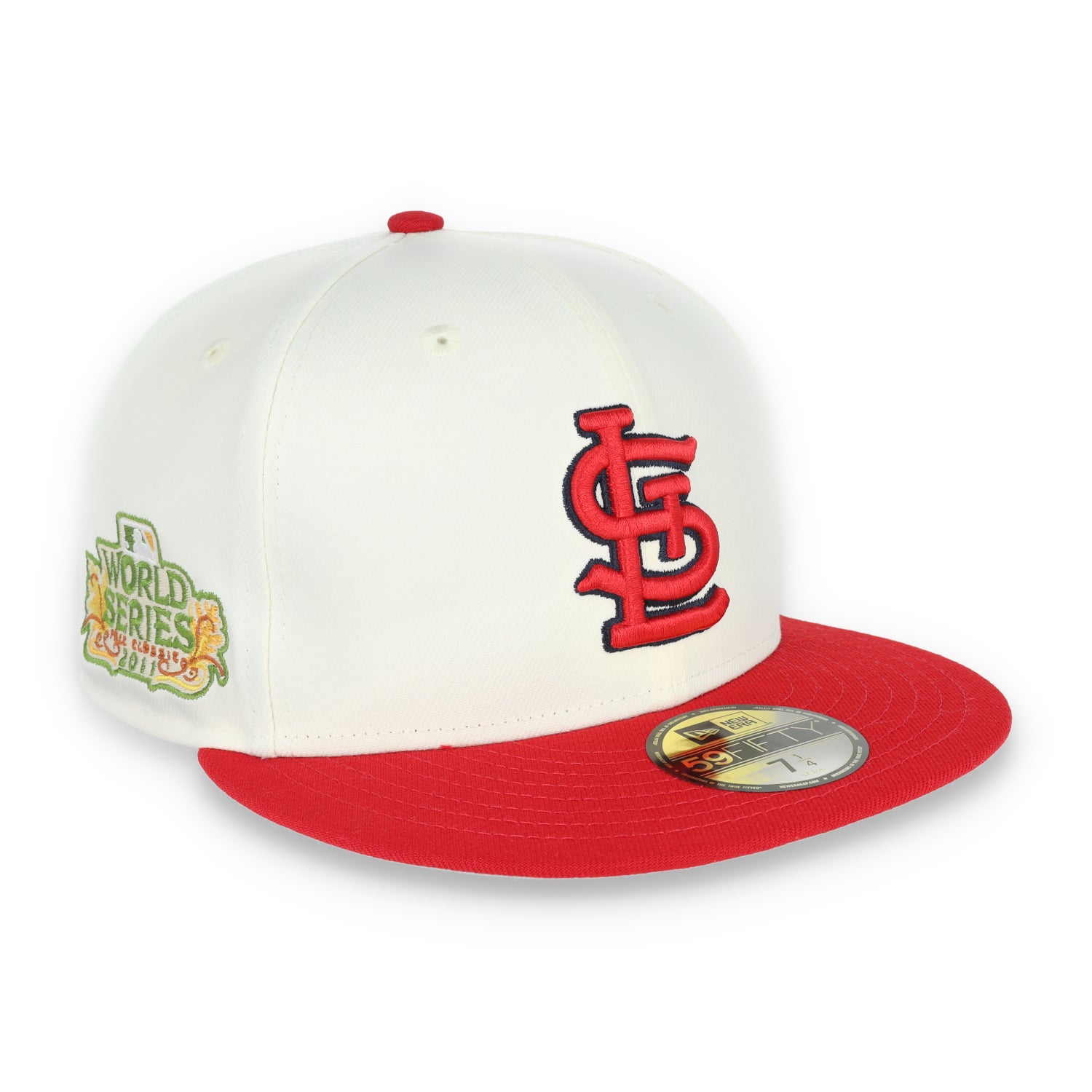 New Era St Louis Cardinals Throwback 2011 World Series Patch 59FIFTY Fitted Ivory Hat