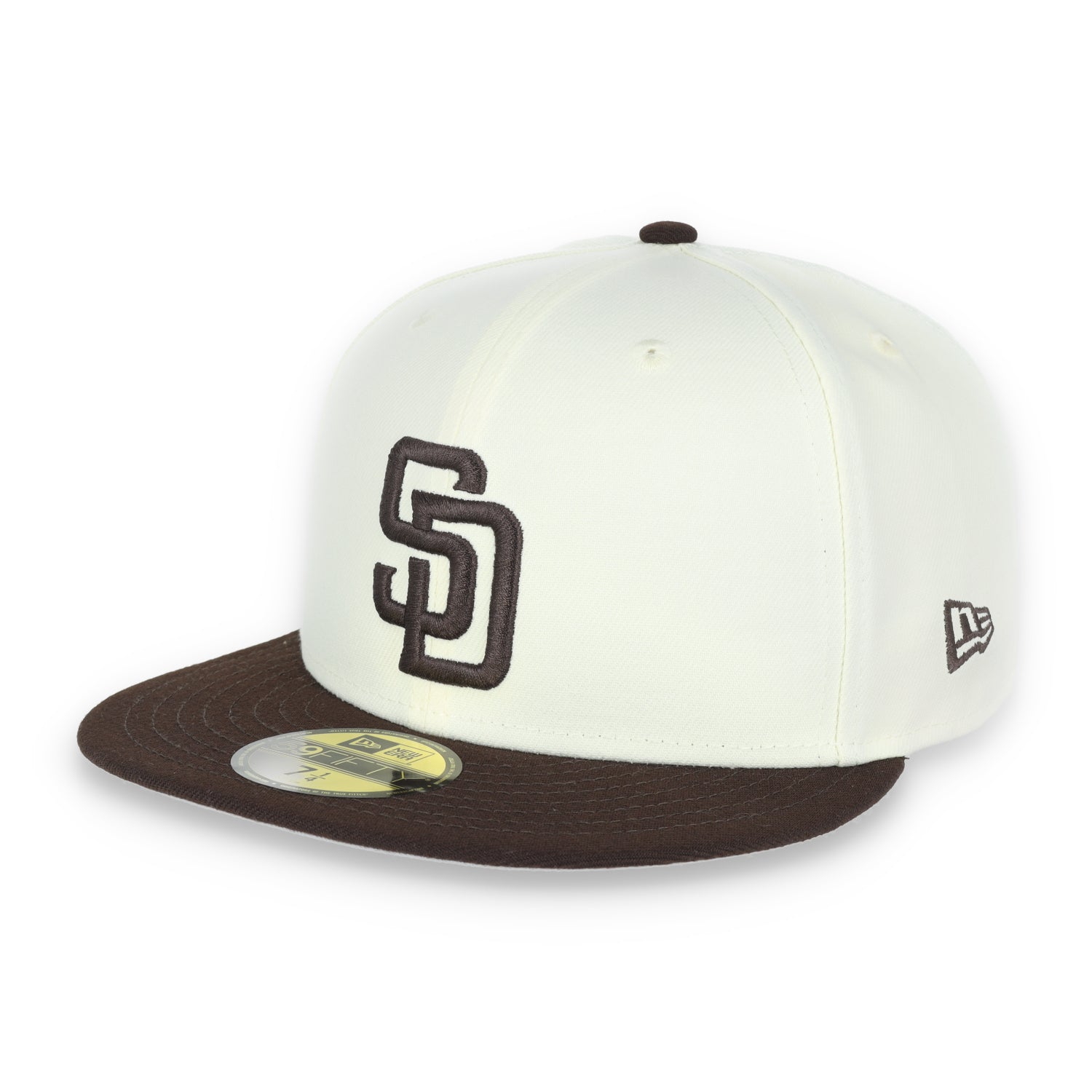 New Era San Diego Padres Patch Throwback 1998 World Series Patch 59FIFTY Fitted Ivory Hat-1