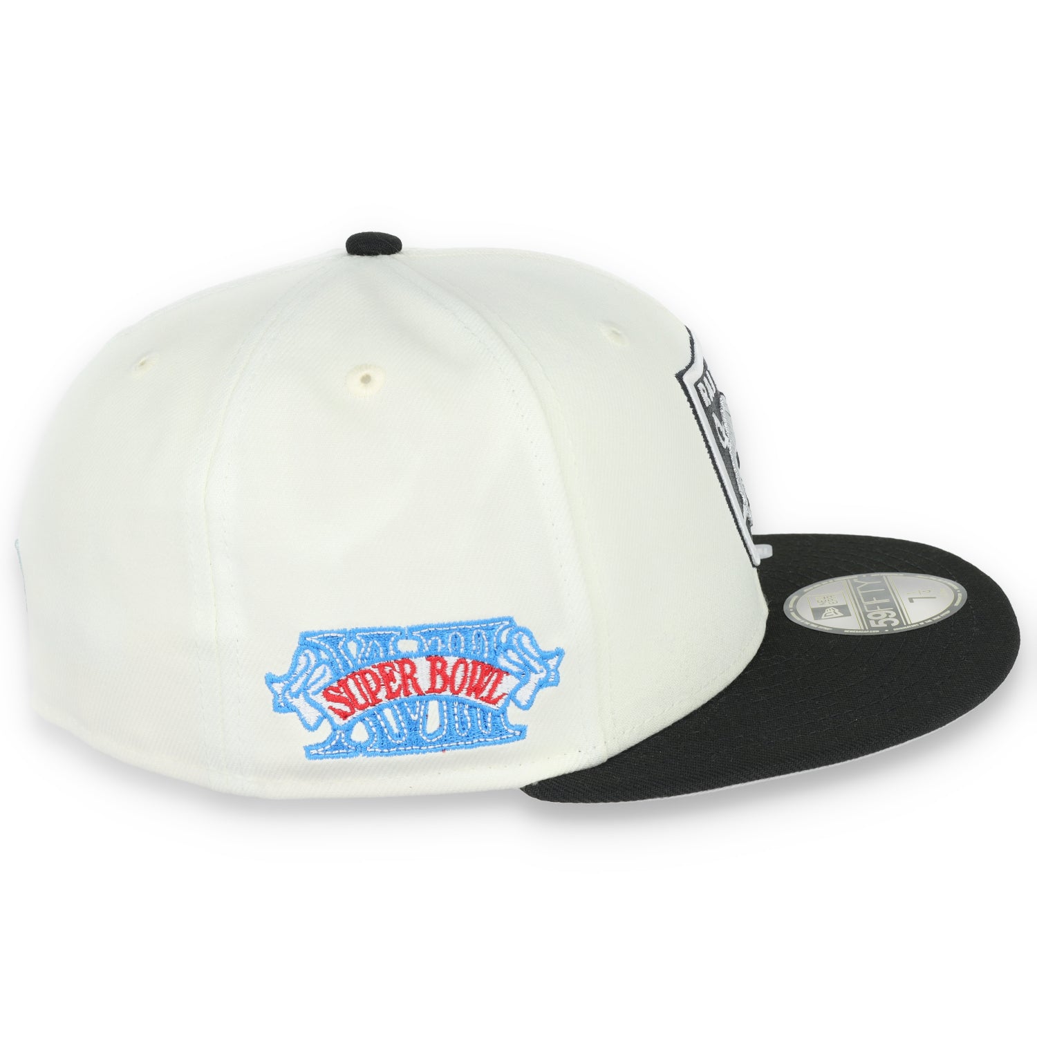 Las Vegas Raiders XVIII Super Bowl Side Patch New Era 59Fifty Fitted-Chrome