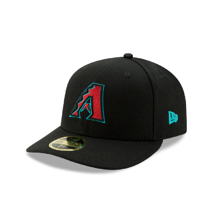 ARIZONA DIAMONDBACKS LOW PROFILE NEW ERA HOME AUTHENTIC COLLECTION 59FIFTY FITTED-ON-FIELD COLLECTION BLACK/RED