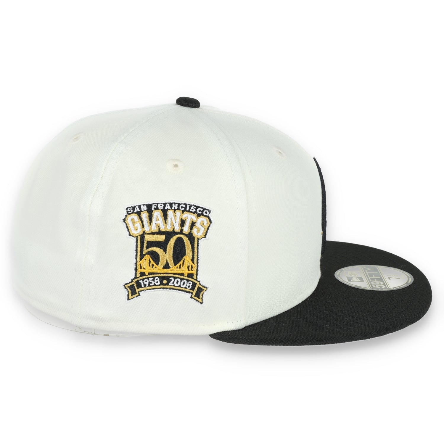 New Era San Francisco Giants 50th Anniversary Side Patch 59IFTY Fitted hat- Chrome/Black