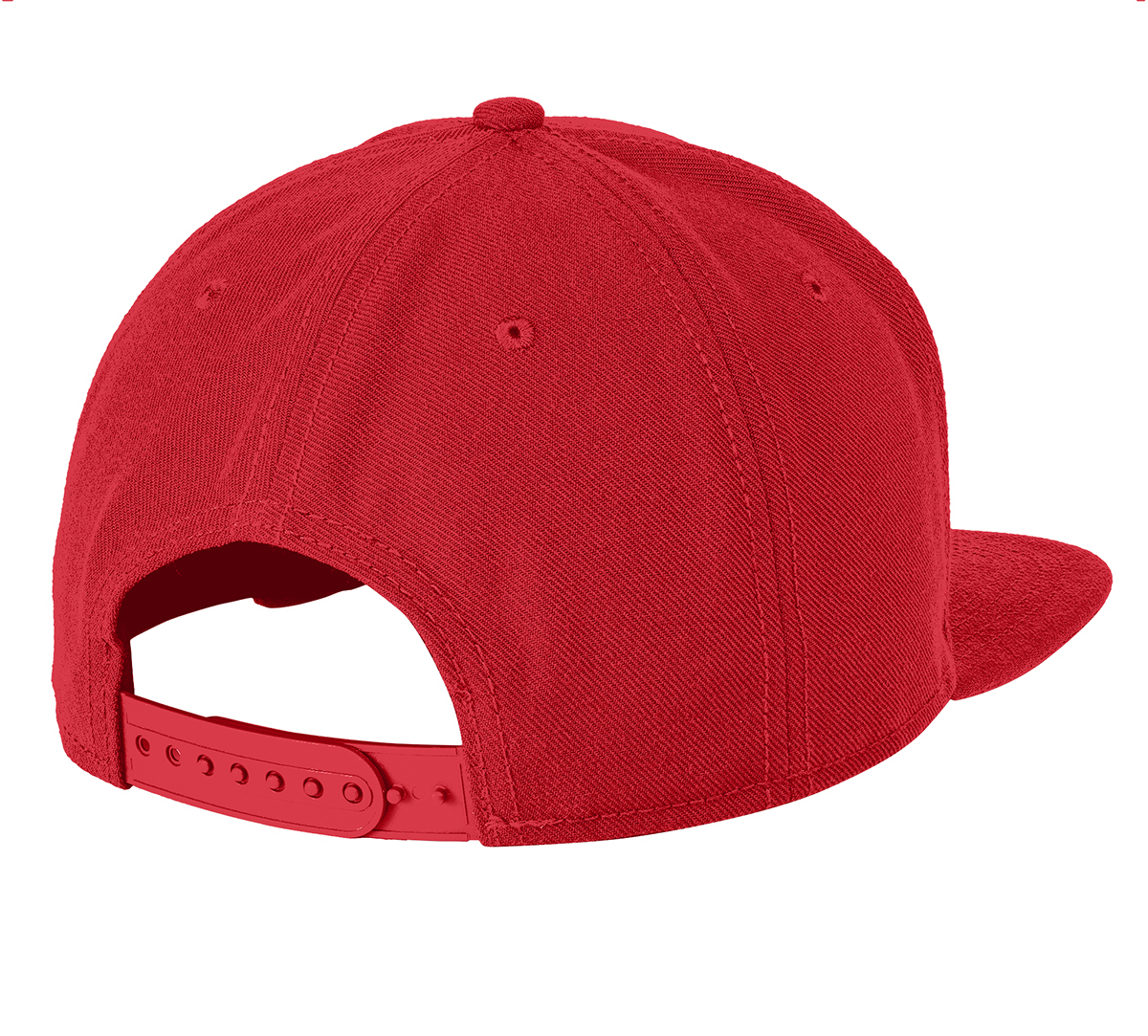 New Era Original Fit Flat Bill Snapback Cap-Scarlet