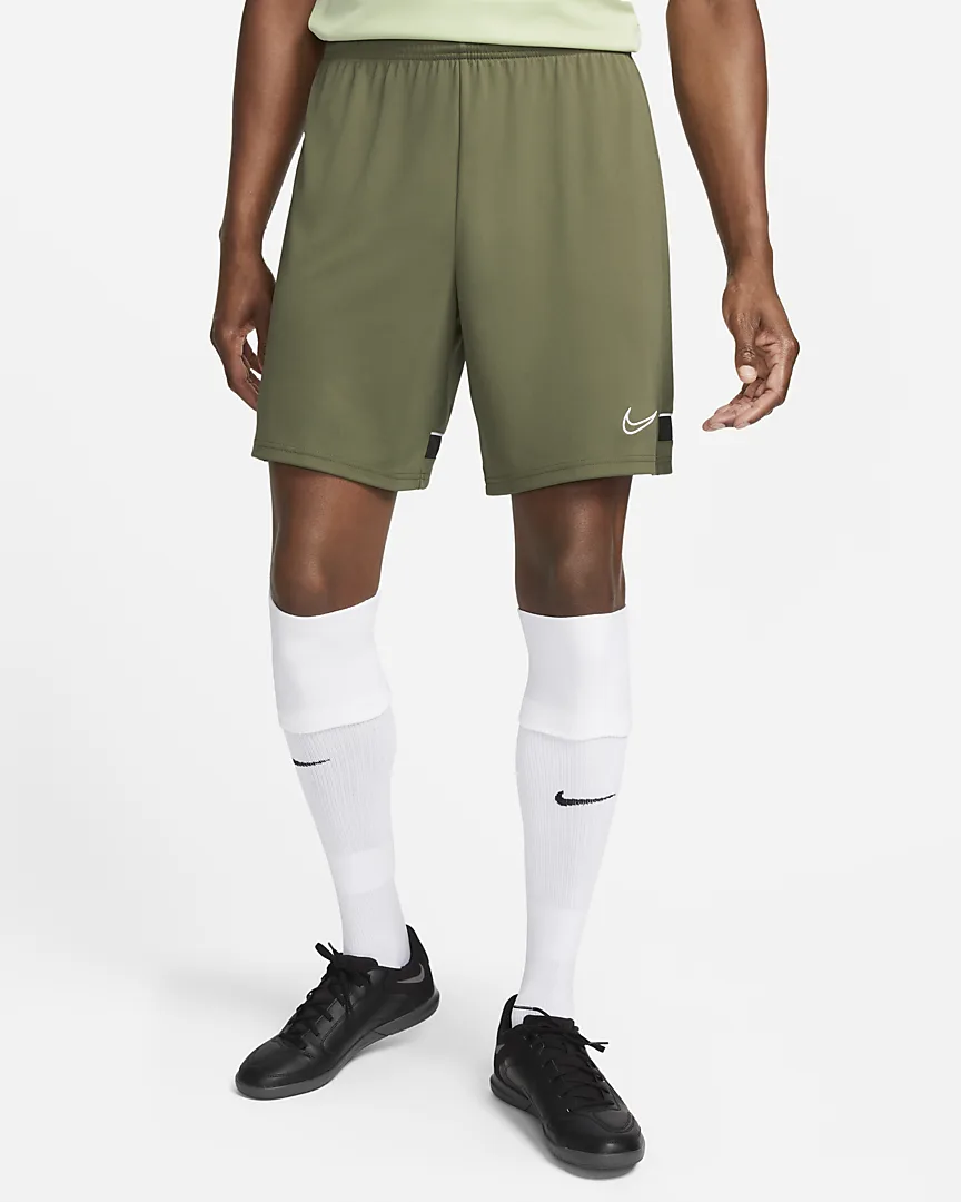 Nike Dri-FIT Academy Men's Knit Soccer Shorts-MEDIUM OLIVE/NIGHT FOREST/WHITE